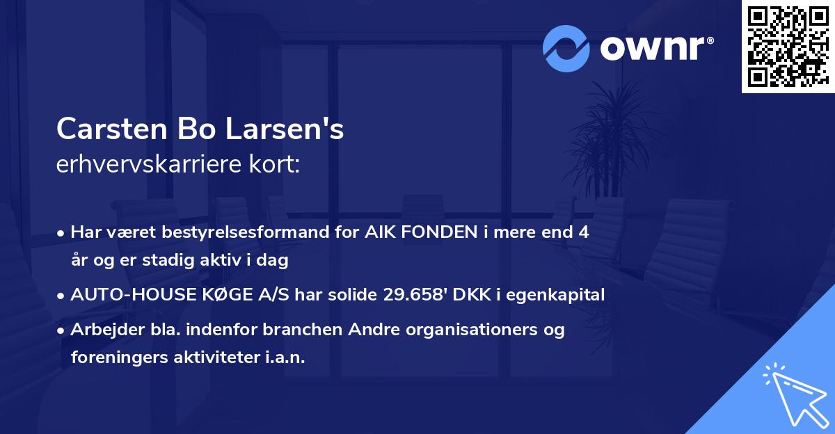 Carsten Bo Larsen's erhvervskarriere kort
