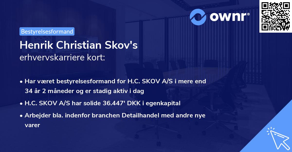 Henrik Christian Skov's erhvervskarriere kort