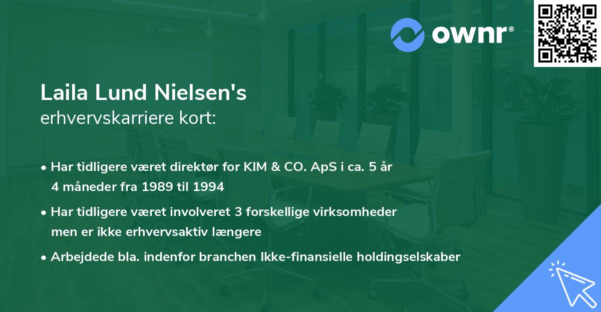Laila Lund Nielsen's erhvervskarriere kort