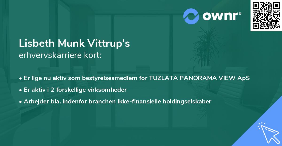 Lisbeth Munk Vittrup's erhvervskarriere kort