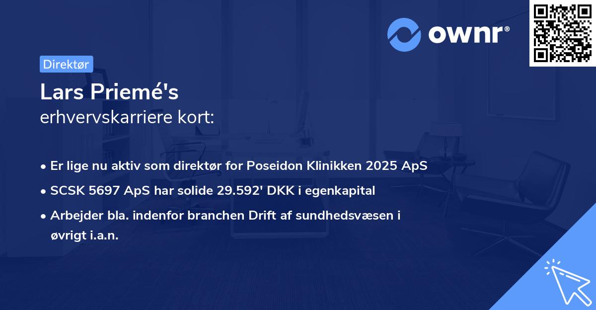 Lars Priemé's erhvervskarriere kort