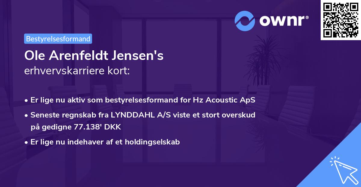 Ole Arenfeldt Jensen's erhvervskarriere kort