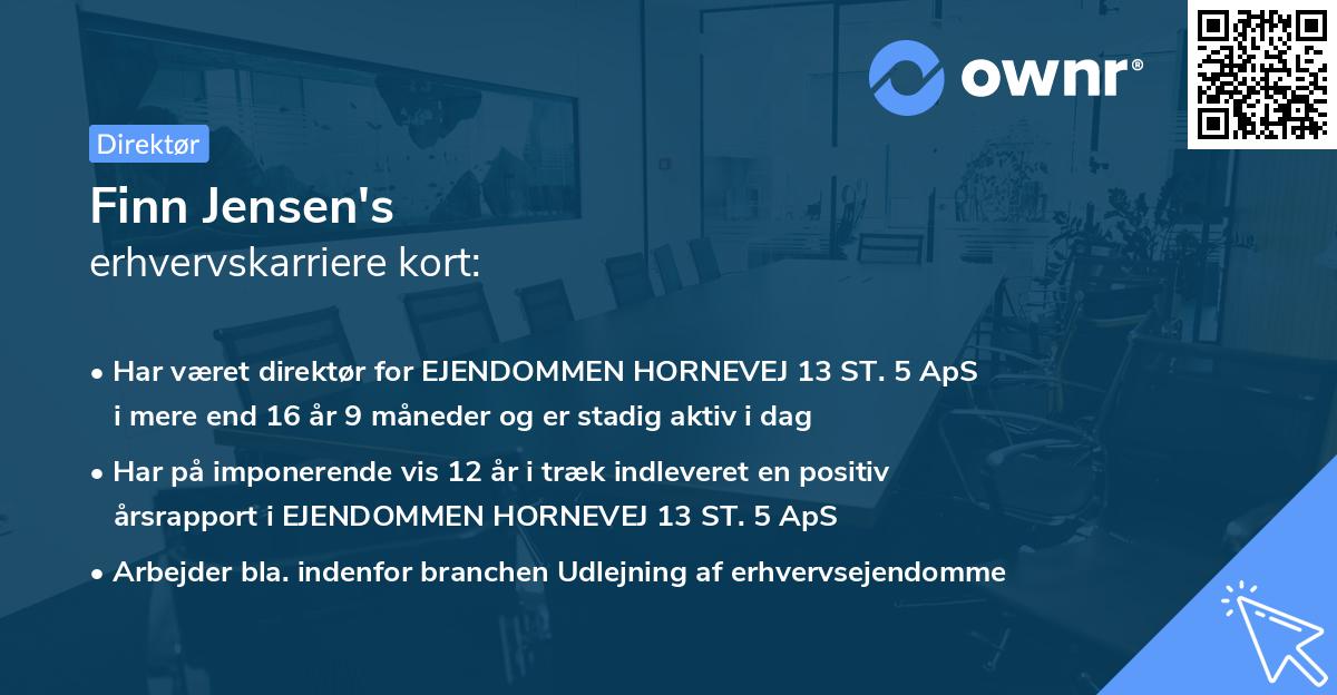 Finn Jensen's erhvervskarriere kort