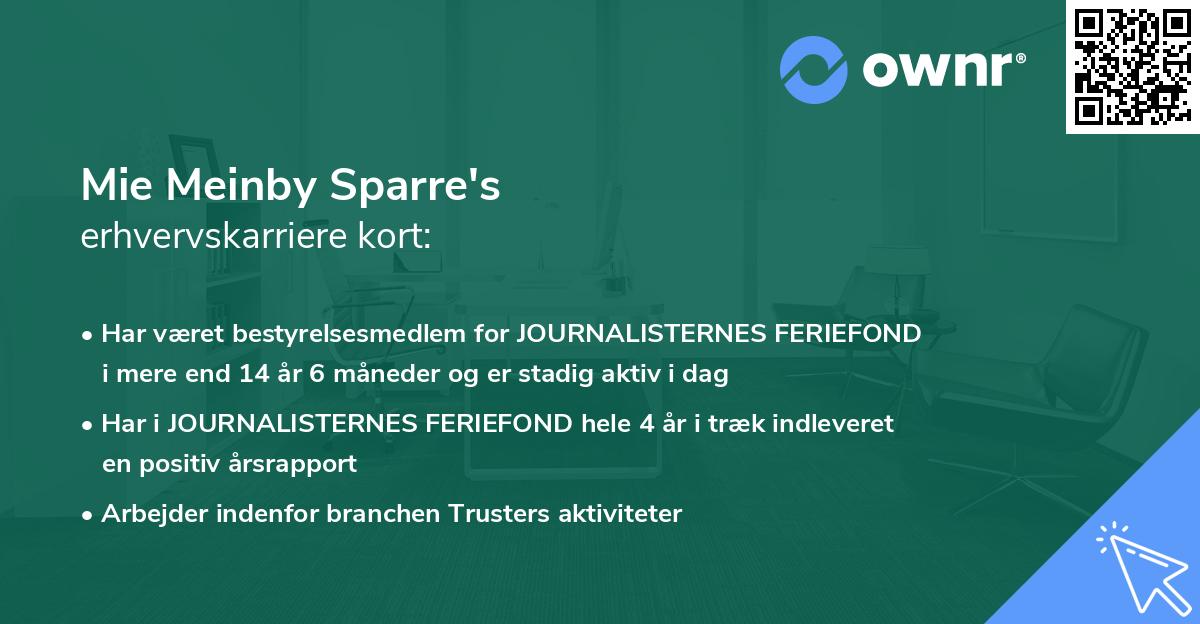 Mie Meinby Sparre's erhvervskarriere kort