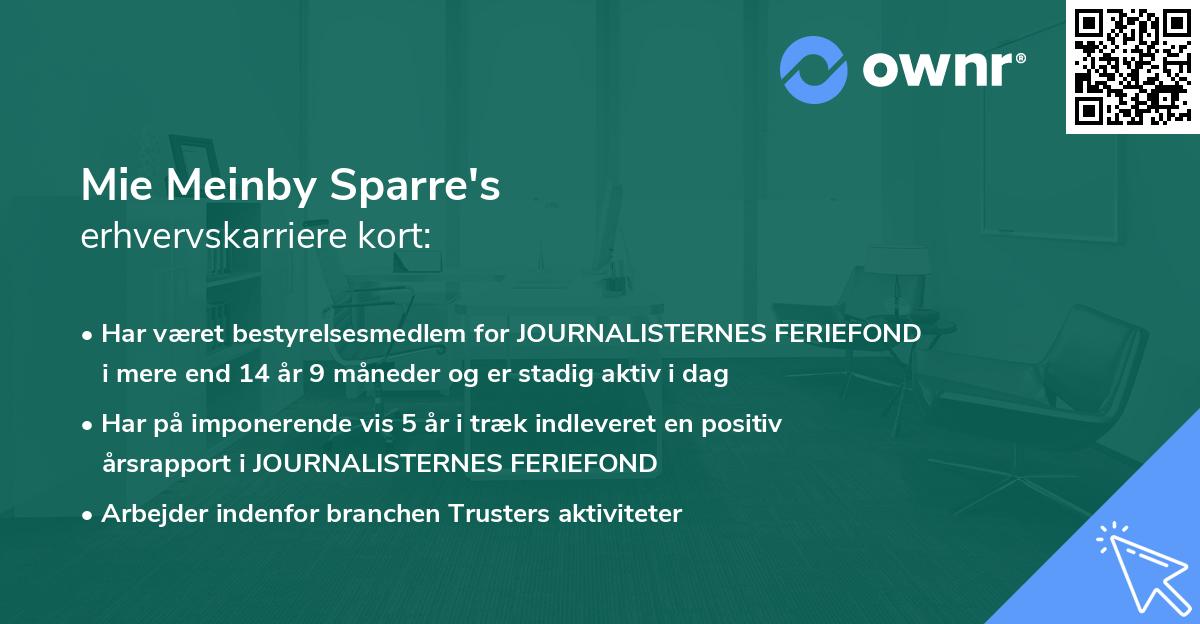 Mie Meinby Sparre's erhvervskarriere kort