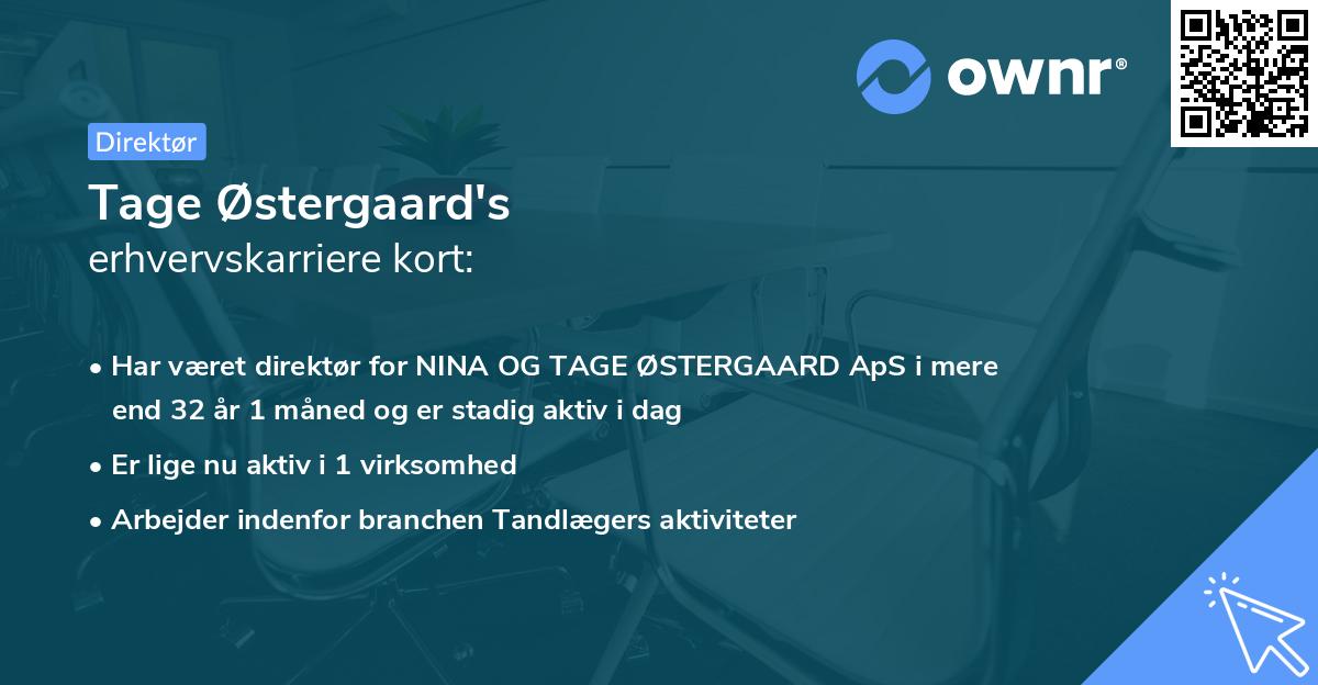 Tage Østergaard's erhvervskarriere kort