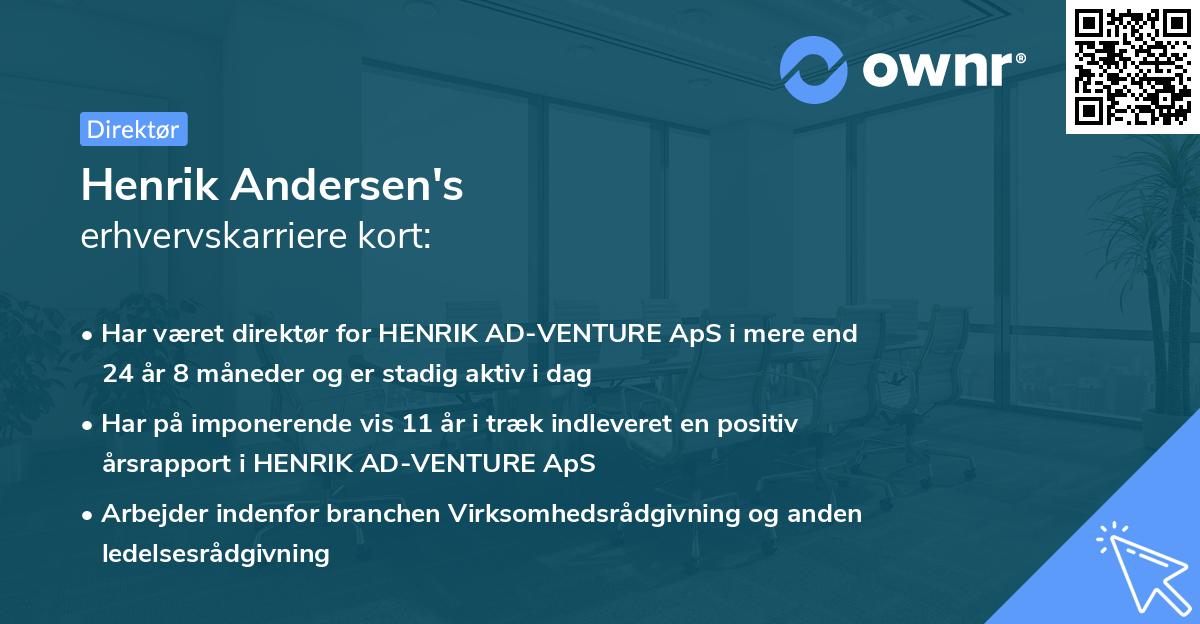 Henrik Andersen's erhvervskarriere kort