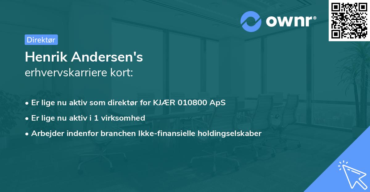 Henrik Andersen's erhvervskarriere kort