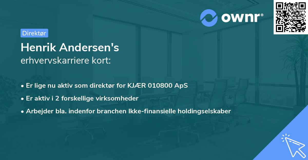 Henrik Andersen's erhvervskarriere kort