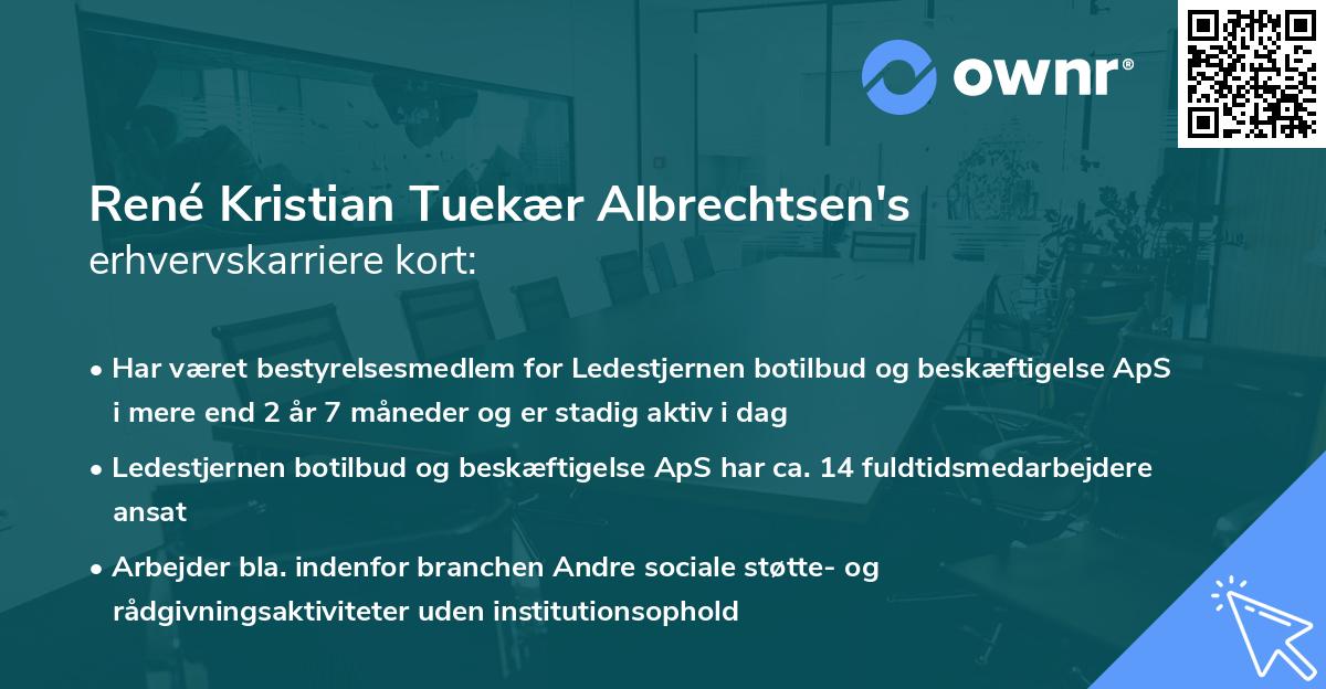 René Kristian Tuekær Albrechtsen's erhvervskarriere kort