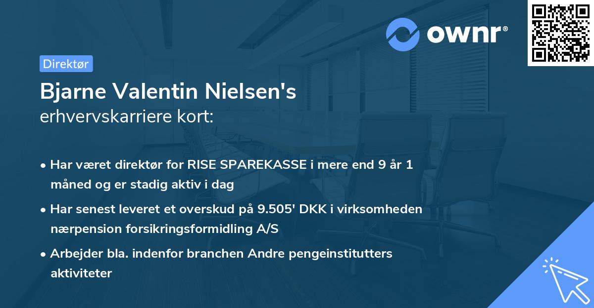 Bjarne Valentin Nielsen's erhvervskarriere kort