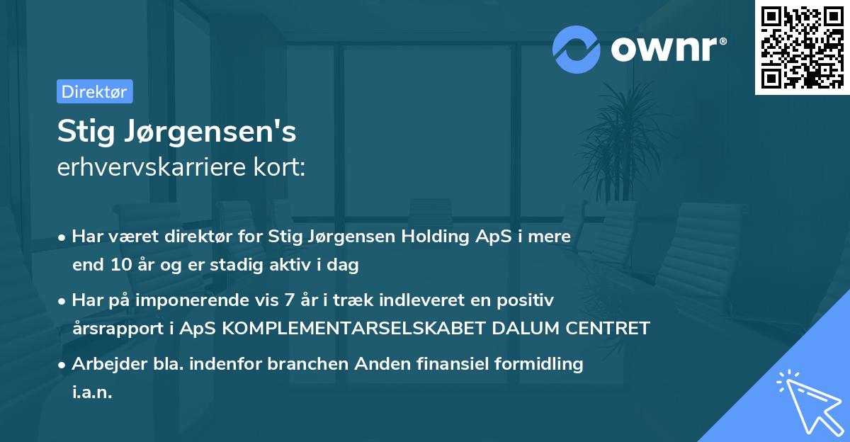 Stig Jørgensen's erhvervskarriere kort