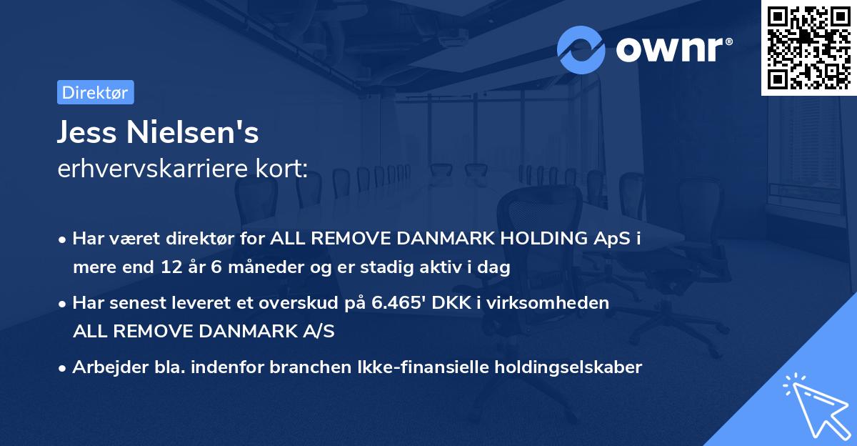 Jess Nielsen's erhvervskarriere kort