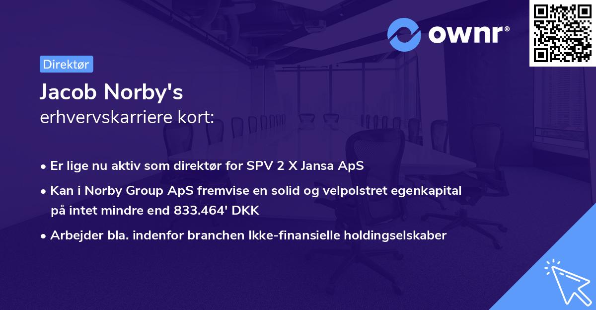 Jacob Norby's erhvervskarriere kort