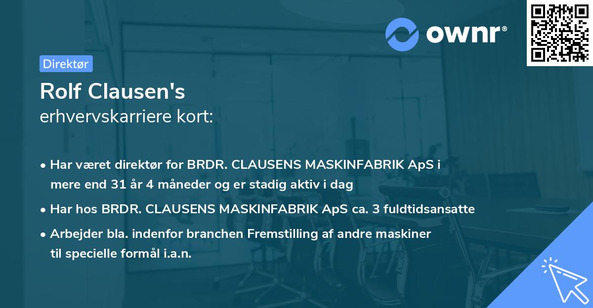 Rolf Clausen's erhvervskarriere kort