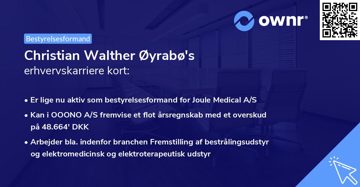 Christian Walther Øyrabø's erhvervskarriere kort