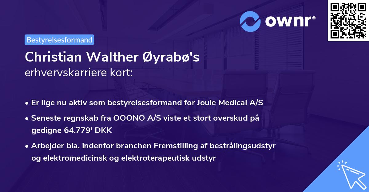 Christian Walther Øyrabø's erhvervskarriere kort