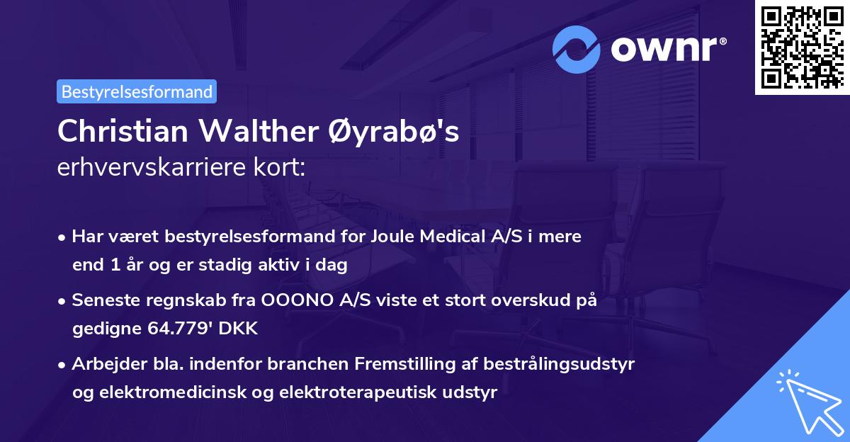 Christian Walther Øyrabø's erhvervskarriere kort