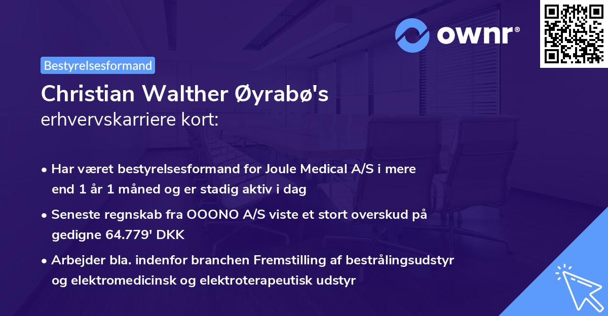 Christian Walther Øyrabø's erhvervskarriere kort