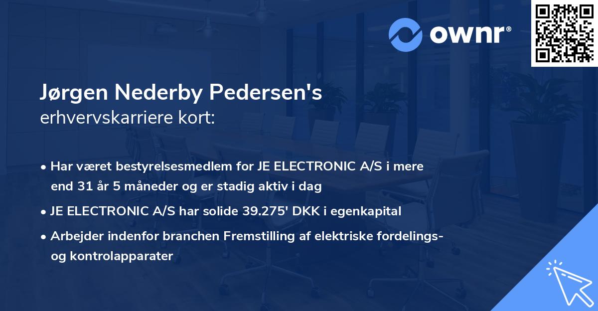 Jørgen Nederby Pedersen's erhvervskarriere kort