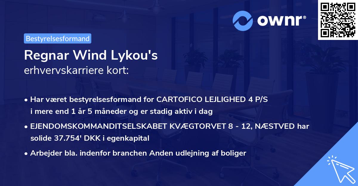 Regnar Wind Lykou's erhvervskarriere kort
