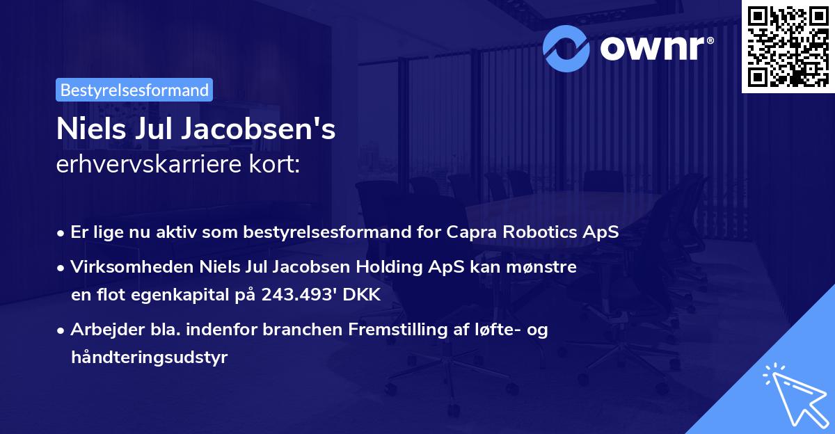 Niels Jul Jacobsen's erhvervskarriere kort