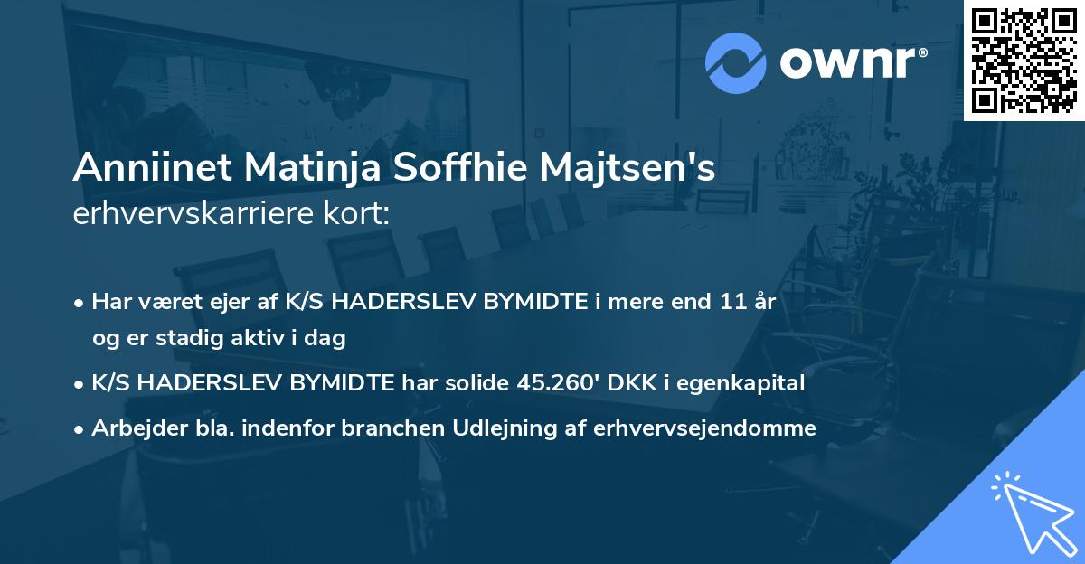 Anniinet Matinja Soffhie Majtsen's erhvervskarriere kort