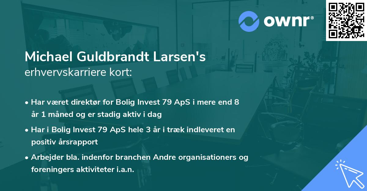 Michael Guldbrandt Larsen's erhvervskarriere kort
