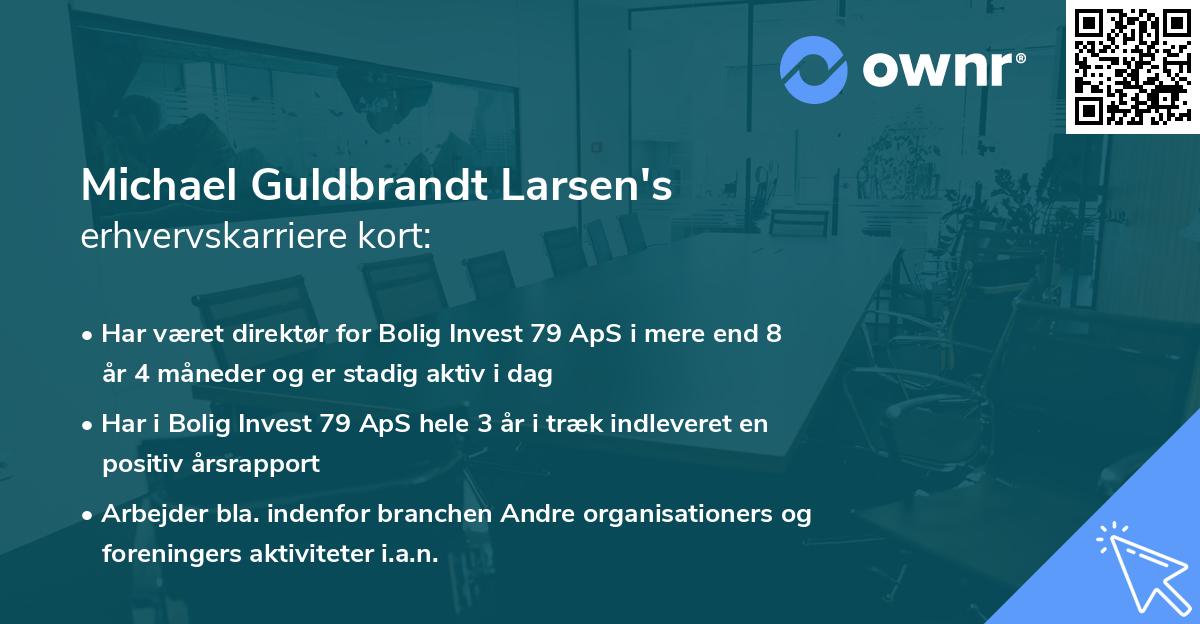 Michael Guldbrandt Larsen's erhvervskarriere kort