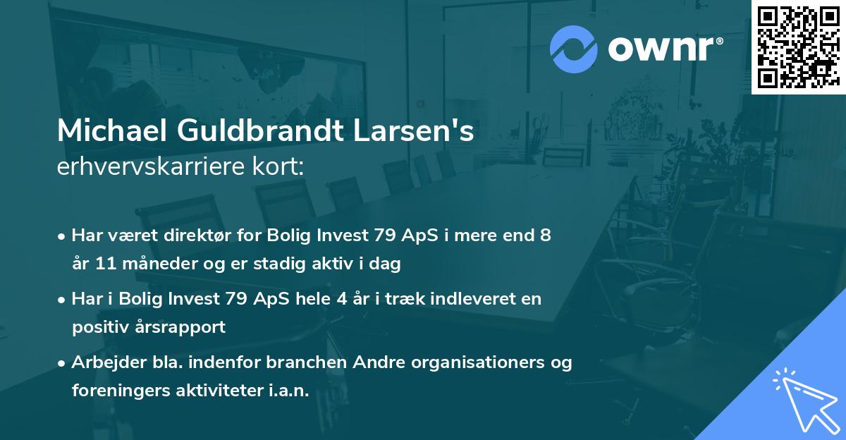 Michael Guldbrandt Larsen's erhvervskarriere kort