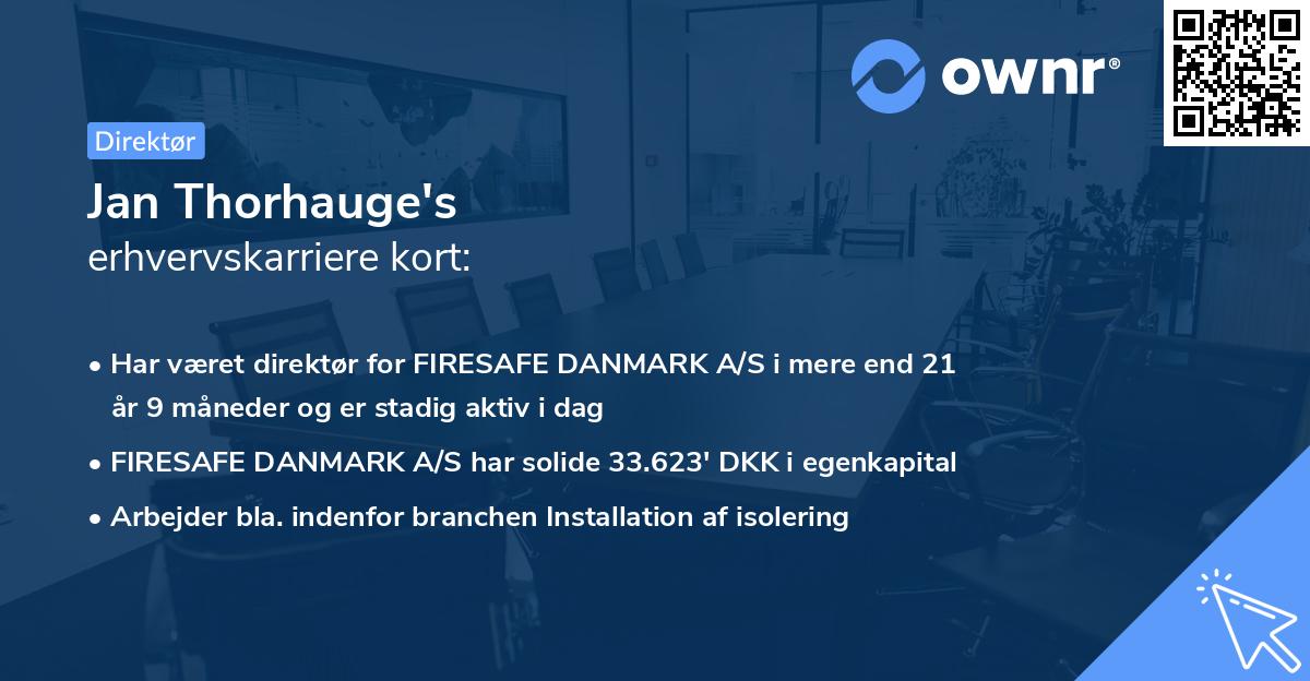 Jan Thorhauge's erhvervskarriere kort