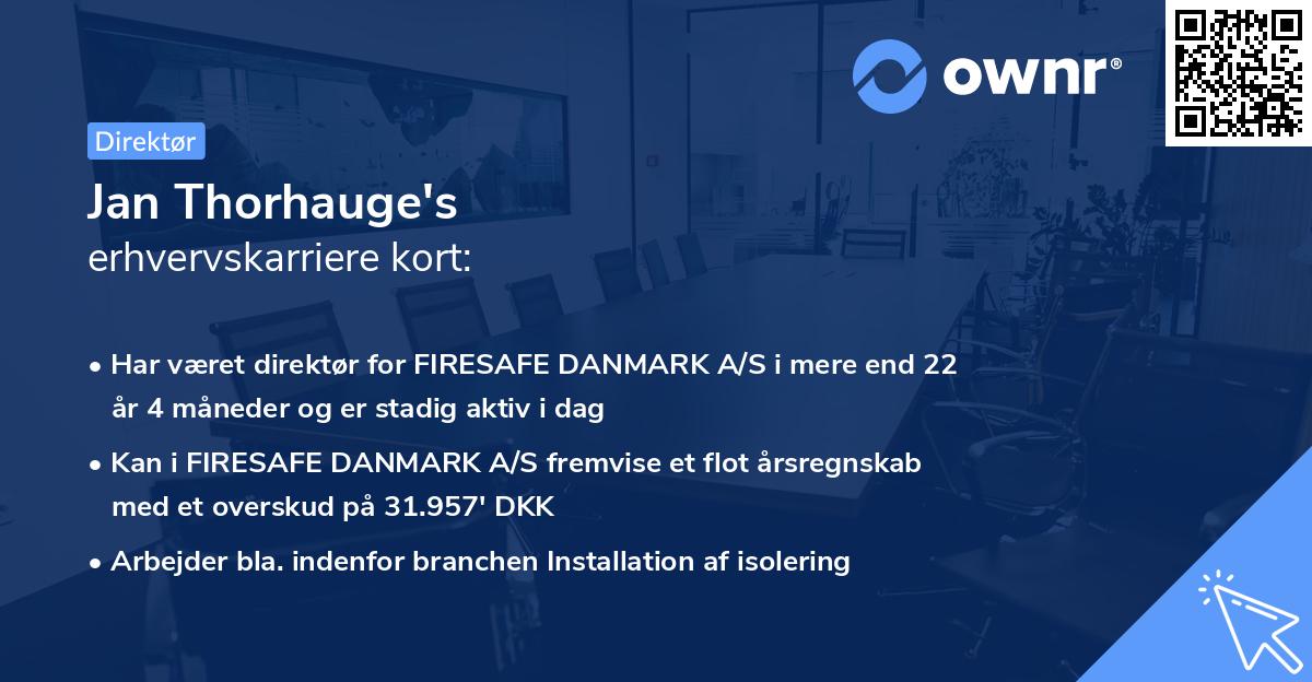 Jan Thorhauge's erhvervskarriere kort