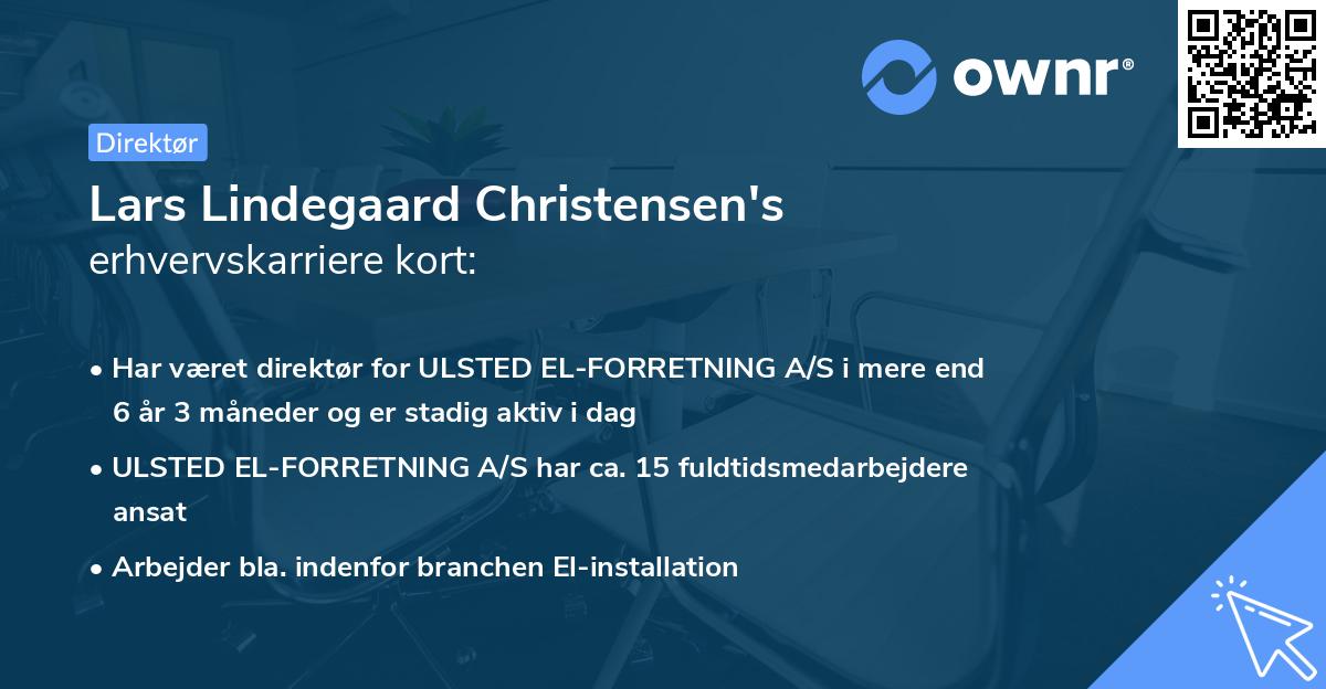 Lars Lindegaard Christensen's erhvervskarriere kort