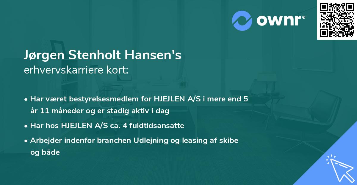 Jørgen Stenholt Hansen's erhvervskarriere kort