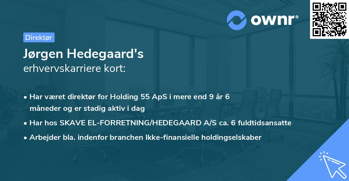 Jørgen Hedegaard's erhvervskarriere kort