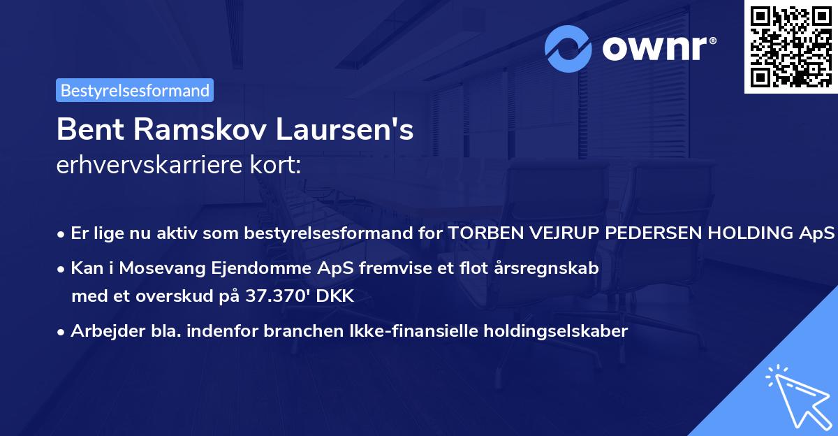 Bent Ramskov Laursen's erhvervskarriere kort