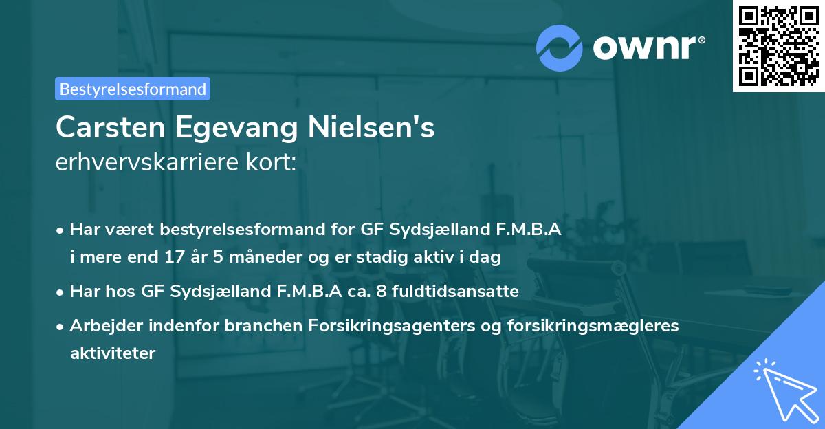 Carsten Egevang Nielsen's erhvervskarriere kort