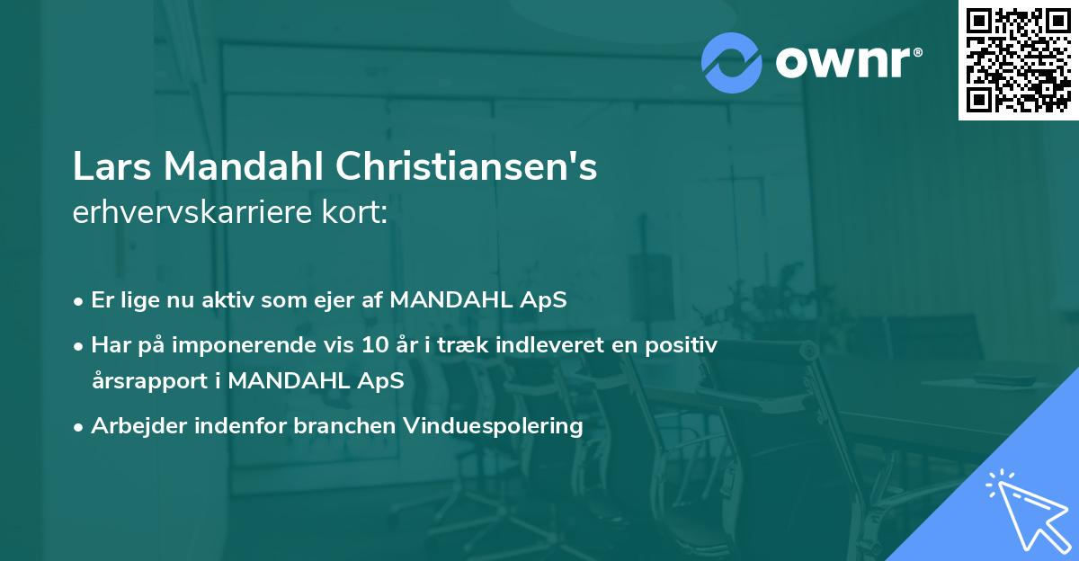 Lars Mandahl Christiansen's erhvervskarriere kort