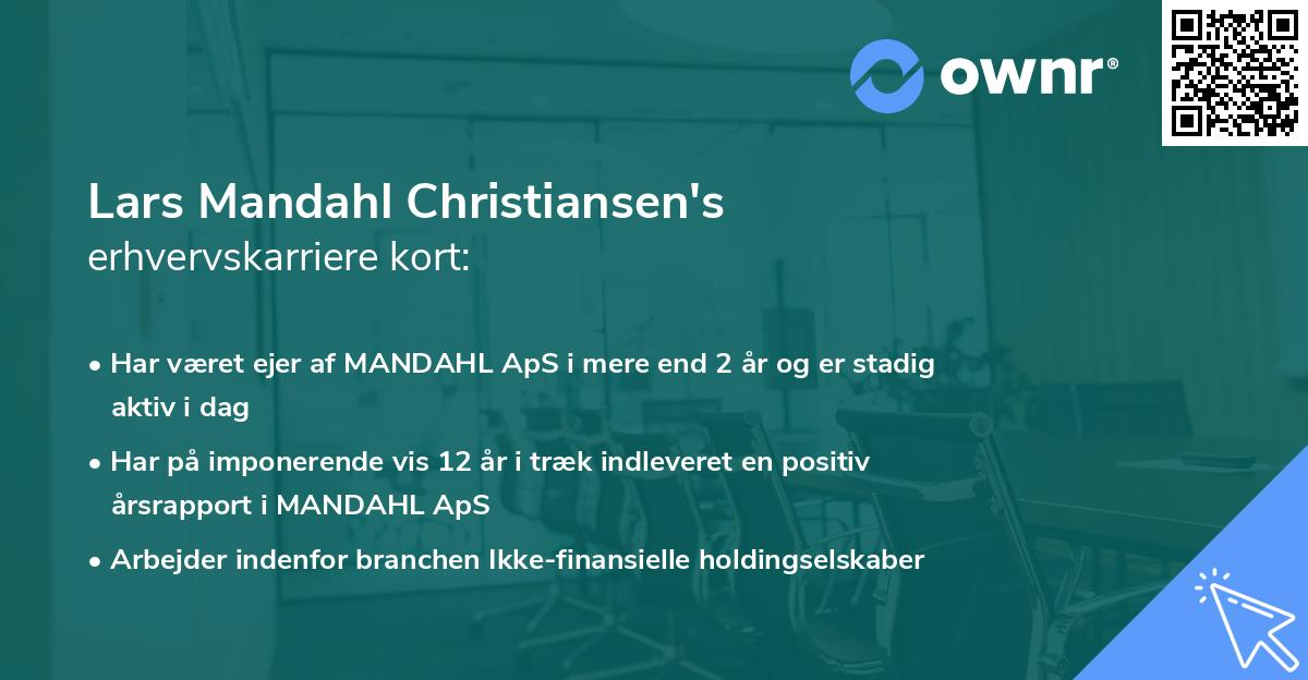 Lars Mandahl Christiansen's erhvervskarriere kort