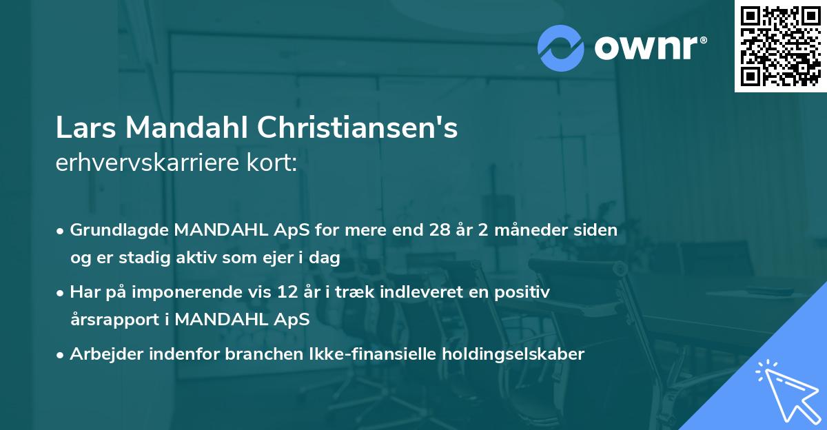 Lars Mandahl Christiansen's erhvervskarriere kort