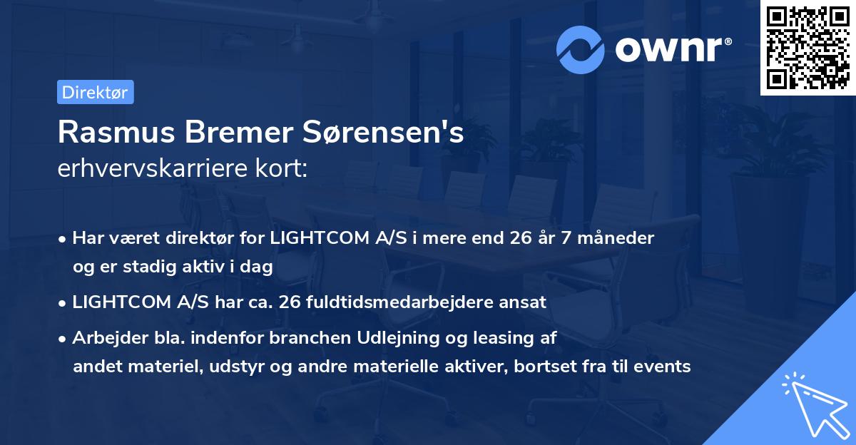 Rasmus Bremer Sørensen's erhvervskarriere kort