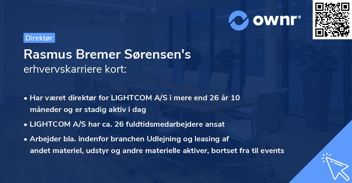 Rasmus Bremer Sørensen's erhvervskarriere kort