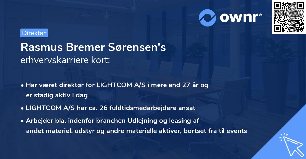 Rasmus Bremer Sørensen's erhvervskarriere kort