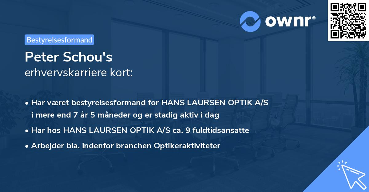 Peter Schou's erhvervskarriere kort