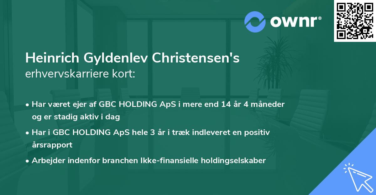 Heinrich Gyldenlev Christensen's erhvervskarriere kort