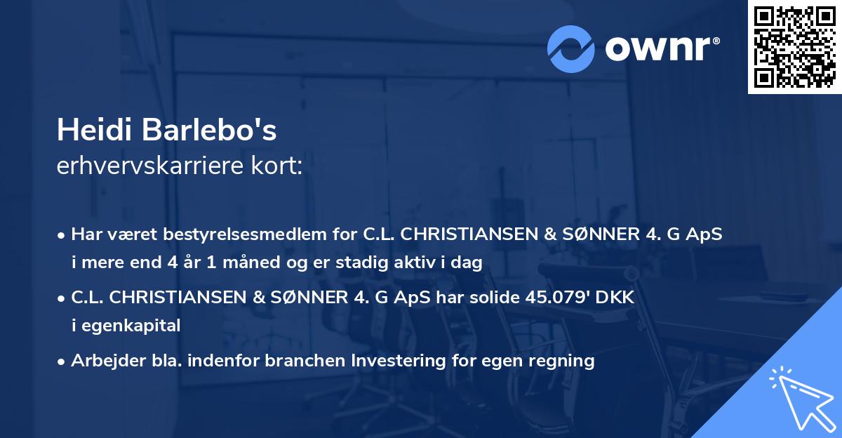 Heidi Barlebo's erhvervskarriere kort