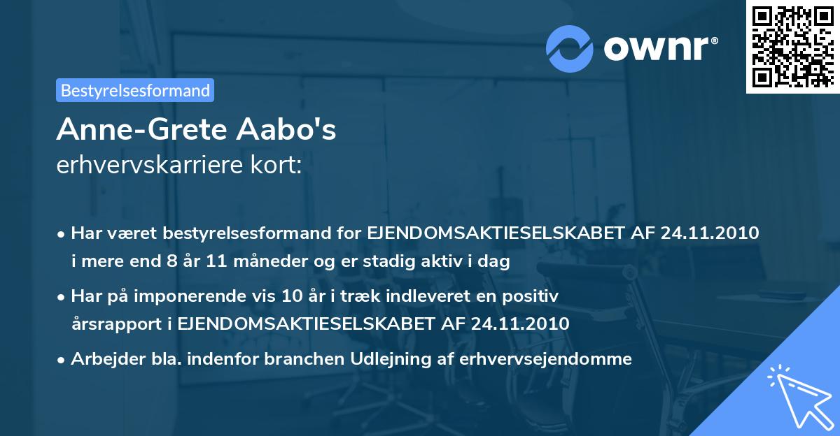 Anne-Grete Aabo's erhvervskarriere kort