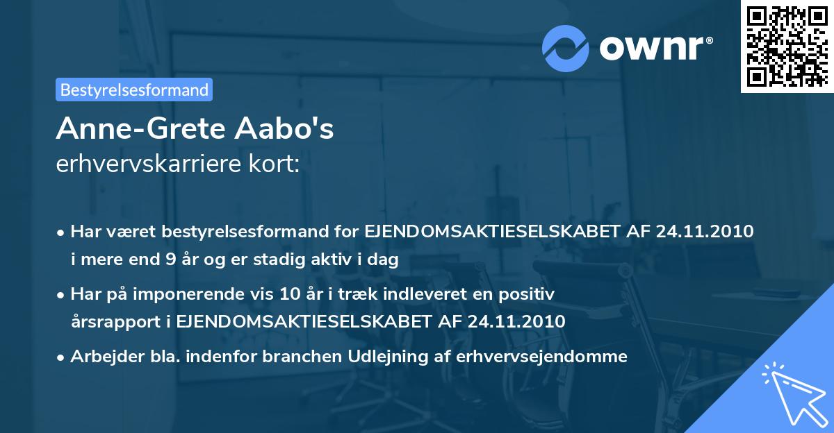 Anne-Grete Aabo's erhvervskarriere kort