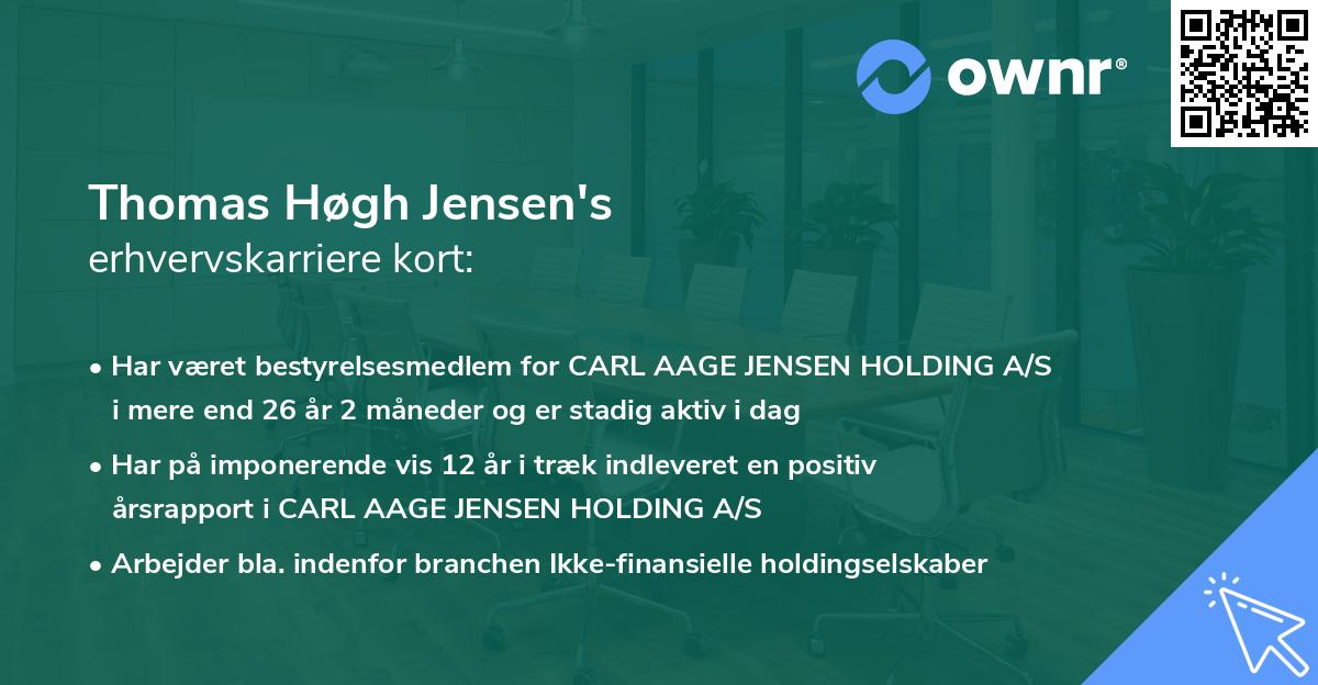 Thomas Høgh Jensen's erhvervskarriere kort