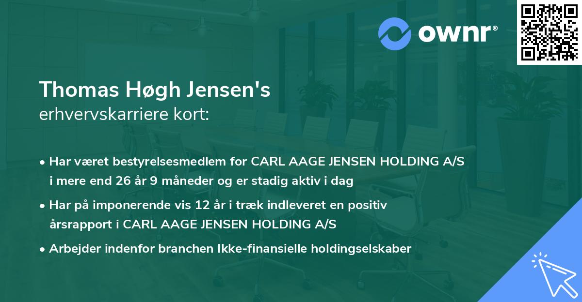 Thomas Høgh Jensen's erhvervskarriere kort